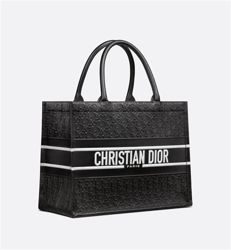 Medium Dior Book Tote Black Perforated and Embossed Dior 